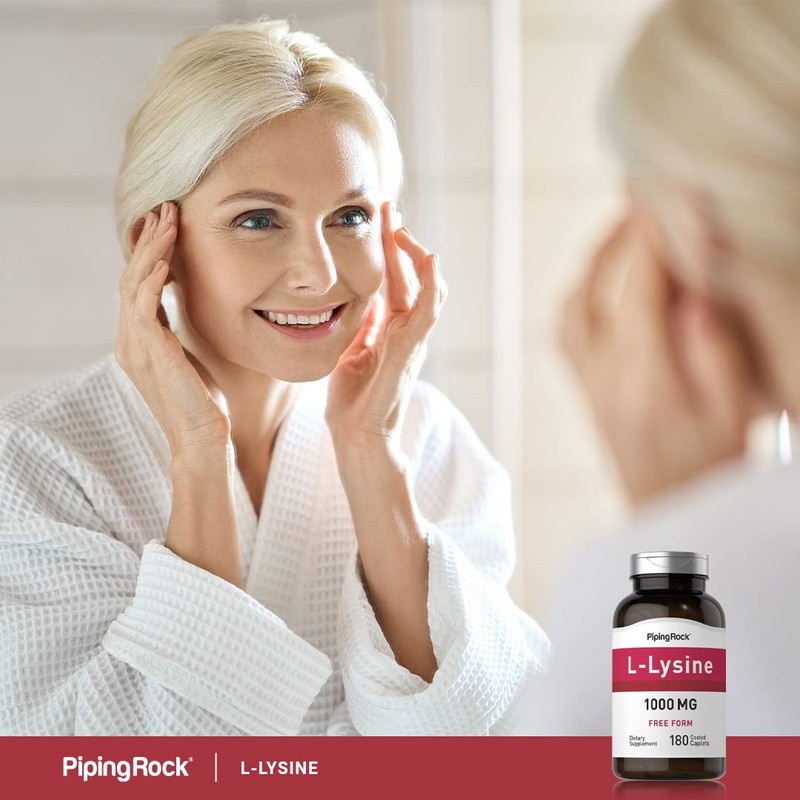 Piping Rock L-Lysine 1000mg | 180 Caplets | Free Form