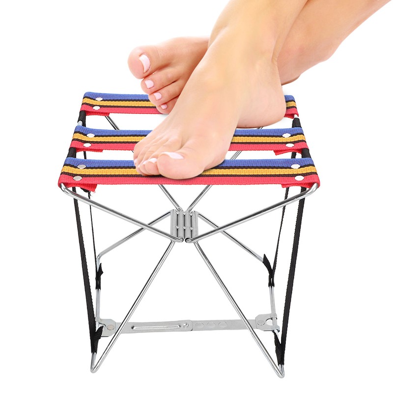 Pedicure Foldable Stool 4 Gears Adjustable Oxford Fabric Folding Stool