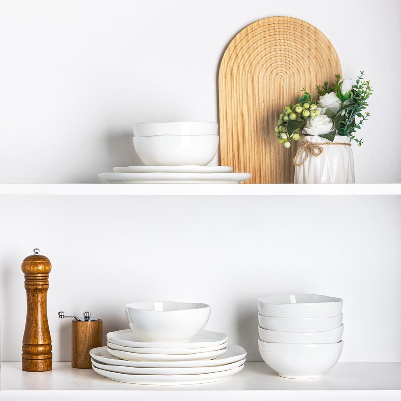 GBHOME Ceramic Dinnerware Sets for 4, 12 Pieces Porcelain Lightweight