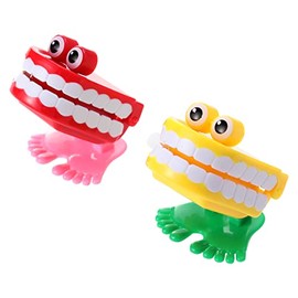 VALICLUD 2Pcs Wind up Toys Chattering Teeth Wind- up Toys for Kids Gifts (Random Color)
