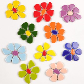 454g (1 LB) Mini Ceramic Pebbles Mosaic Tiles for DIY Crafts Art, Random Color Irregula Glazed Porcelain Ceramic Tiles for DIY Mosaic Art Craft Projects and Decorations (OP900)