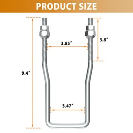 Spare Tire Carrier for Trailer, 9 inch U-Bolt Trailer Spare Tire Bracket Side Mount 4 or 5 Lug fit for Fishing Boat, Ski Boat or Sailboat Trailer