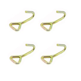 Universal Heavy Duty Ratchet Hook for Replacement Used on The End of Ratchet of Tie Downs, Ratchet Straps, Trailer Strap Single J - 25mm x 800kg 4PCS