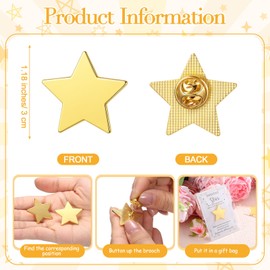 Solsew 20 Set Star Pins Employee Appreciation Gifts Badge Lapel Star Pins with Inspirational Greeting Cards and Bag Thank You Graduation Gifts for Student Teacher Nurse Women Team Volunteer