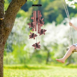 Outdoor Flying Pig Wind Chimes, Pigs Wind Chimes, Gift Wind Chime, Red Copper Flying Pigs Wind Bell, Gifts for Women, for Home, Garden, Indoor, Outdoor Decoration, Garden Fly Pigs Wind Chimes