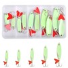 Luminous Fishing Spoon Lures Kit 10pcs Metal Casting Spoon Lures