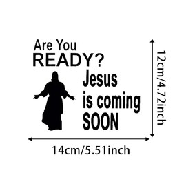 2PCS are You Ready?Jesus is Coming Soon Vinyl Car Decal - 5.51"x4.72" - Waterproof Faith-Themed Sticker for Cars, Laptops, Motorcycles, Windows and More |#AZ299 (Black)