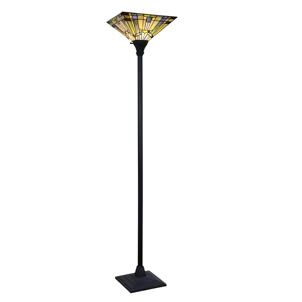 Radiance Goods Tiffany-Style Blackish Bronze 1-Light Mission Torchiere Floor Lamp