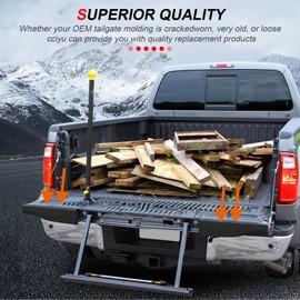 cciyu Tailgate Cap Molding FO1904119 Compatible With 2010-2016 For Ford F-250 F-350 F-450 F-550 SUPER DUTY Top Rear Tailgate Moulding Trim,Matte Black