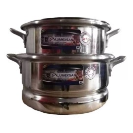 Alumexsan Par De Arroceras Budinera De Aluminio 24-26cm. 3lts Y 3.6lts