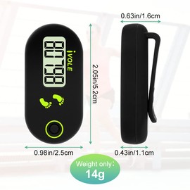 Flintronic Mini Pedometer 3D Walking Pedometer, Portable Sports Pedometer with Clip Lanyard, Track Steps in Real Time, Pedometer for Older Kids/Fitness Men/Women/Elders