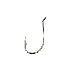 Mustad Classic Extra Strong Reversed Point Forged Turned Up Eye Octopus/Beak Hook (Pack of 100), Nickel, 6/0