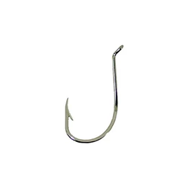 Mustad Classic Extra Strong Reversed Point Forged Turned Up Eye Octopus/Beak Hook (Pack of 100), Nickel, 6/0