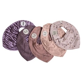 Pippi Unisex baby bandana bib, solid neckerchief - Lilapink Confetti No. 17