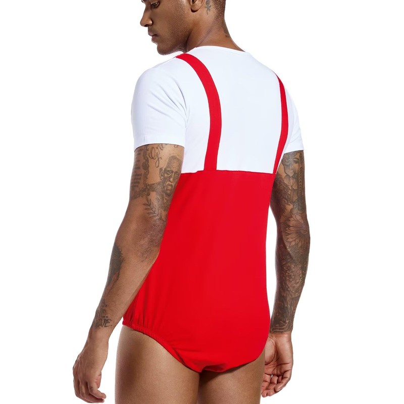Landofgenie Bodysuit for Men One Piece Cotton Onesie with Buttons