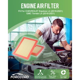 Forccord - Paquete de 2 filtros de aire de motor para Chevy Equinox 2018-2022, reemplazo de filtro de aire GMC Terrain 2018-2025 para CA12260