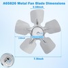 A65826 Metal Fan Blade 8" Diameter 5 Blades 1/4" Bore