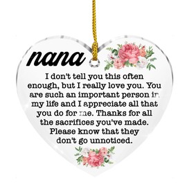 Nana Gifts, Best Nana Gifts, Gifts for Nana, Thank You Gifts for Nana Ornaments, Thank You Nana Christmas Ornament Nana Appreciation Acrylic Ornaments Keepsake