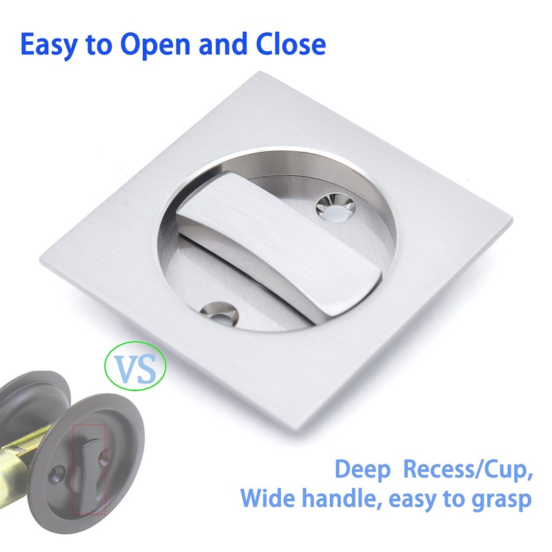 Dontay Pocket Door Lock with Key 2 Pack, Contemporary Entry