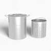 GasOne 30Qt Aluminum Stock Pot with Strainer and Lid –