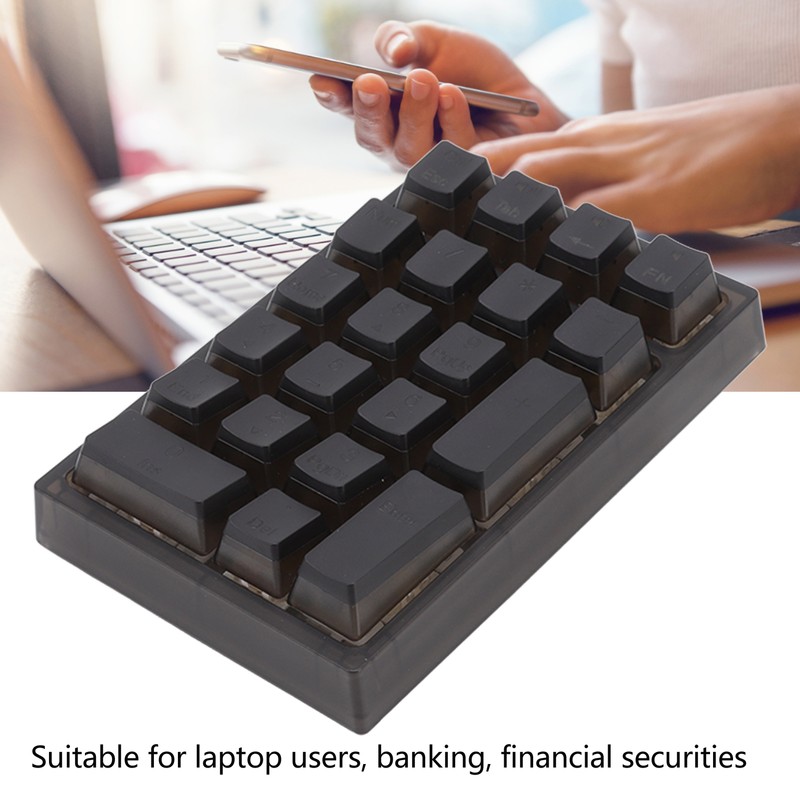 21 Key Numeric Keypad RGB Backlit Ergonomic Small Mechanical Numpad