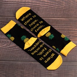 G2TUP IVF Gifts Warrior Pineapple Socks Transfer Day TTC Gift Infertility Awareness (Warrior Pineapple Socks, Mid Calf)