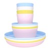 Bloomsworld Toddler Dining Set, 4 Plastic Cups, Bowls and Plates,