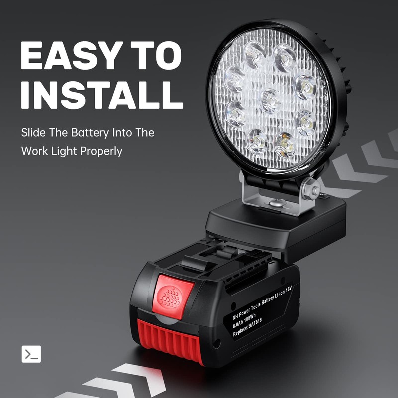 Bonadget LED Construction Spotlight, Lamp for Bosch 18 V System,