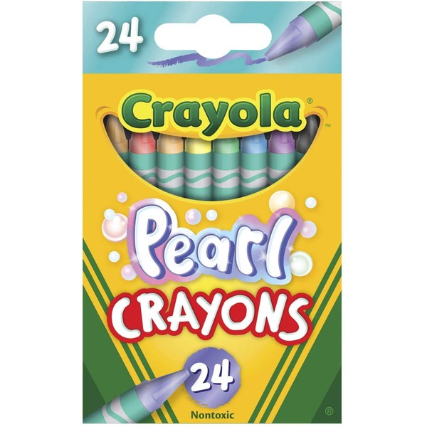Crayola Pearl Crayons, Pearlescent Colors, 24Count