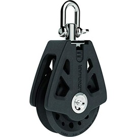 Lewmar 72MM Synchro Block Single – Free-Spin Bearing and self-aligning Head for Smooth Transfer of Power from Deck to sail, Prevents Rope wear, Maximum 7/16" line Size, Safe Working Load 2420 lbs.