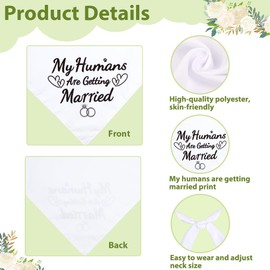 Vivifying 2 Pack Dog Wedding Bandanas, Elegant Engagement Gifts for Couples, Bridal Shower Gifts, Dog Scarf Accessories for Wedding Outfit, Photo Prop and Party Decor (L, White&Black)