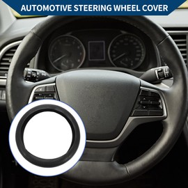 Hihaha Steering Wheel Cover/Front Steering Wheel Accessories for Car Vehicle/Durable Silica Gel / 1 Pcs Black