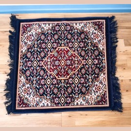 Shiva Lingam Shop Pooja Aasan in Blue Velvet for puja Velvet Cloth with Golden Shinny Border Aasan, Alter, Altar, Tarot Table Cloth Holy Square Tablecloth 23 by 20.5 Inches