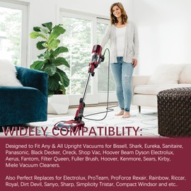 HASMX Vacuum Cleaner Power Supply Cord 30 Feet Length 18 Guage 2 Wire 2-Prong Replacement Power Supply Cord Cable for All Upright Vacuums Eureka Sanitaire Bissell- Black Color, 1 Pack