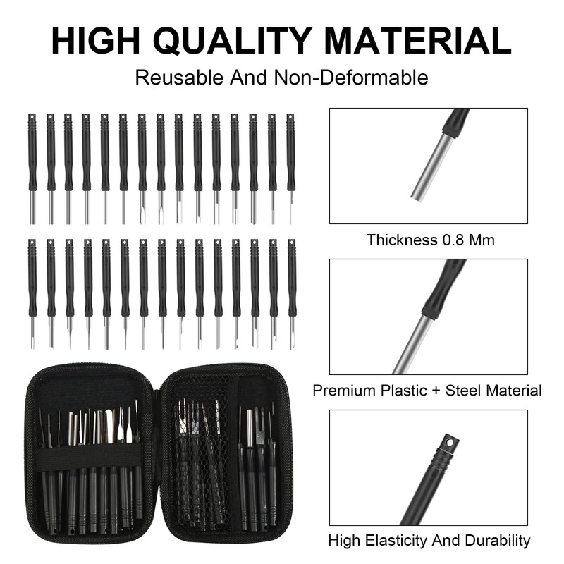 xnnmzhao Terminal Removal Tool Set, 30 Pieces Car Cable Plug