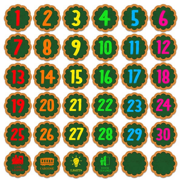 DISJOURNEY 36PCS Flower Line Up Spots for Classroom Floor Number