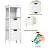 Tangkula Bathroom Floor Cabinet, Multifunctional Wooden Storage Cabinet with 2