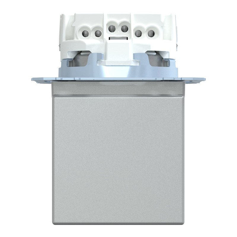 Merten MEG2311-0460 SCHUKO socket-outlet with hinged lid, plug-in terminals, aluminium,