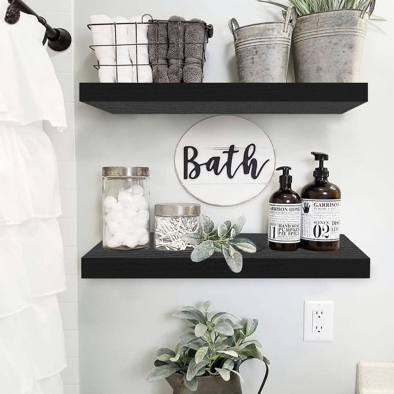 QEEIG Bathroom Shelves 24 inches Long Wall Shelf 24 x