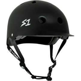 S1 Lifer Brim Helmet for Skateboarding, BMX, and Roller Skating - EPS Fusion Foam, CPSC & ASTM Certified - Black Matte Small (21")