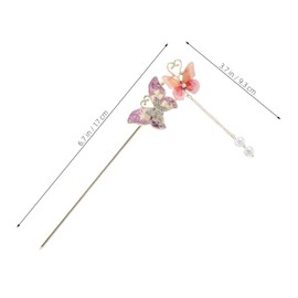Healeved Elegant Retro Hair Sticks with Butterfly Tassel Handmade Vintage Chinese Flower Hairpins for Long Hair Versatile Chignon Accessories for Daily Wear and Special Occasions