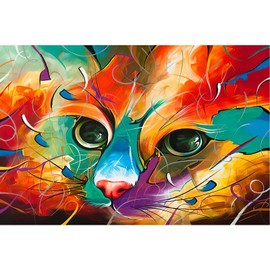 WACYDSD Puzzle 1000 Pieces Coloured Cats Cat Decoration Modern Wall Art Unique Gift Home Decor