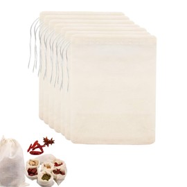 GUOYOU Spice Bags for Cooking, 45 Pack Cotton Tea Filter Bags, Reusable Muslin Spice Bags, Brew Bags with Drawstring, Barrier Bags, for Spices Storage, Loose Tea and Coffe, Cooking (3 Sizes)