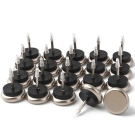 Dia Nail On Furniture Glides for Chairs, Tables - FURNIGEAR Nickel Base Cushioned Furniture Nails - Allowing Chairs to Glide Effortlessly Over Carpet Floors (7/8", 20 Pack-Grey) …