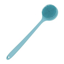 DNC DNC Soft Silicone Back Scrubber Shower Bath Body Brush with Long Handle (Blue)