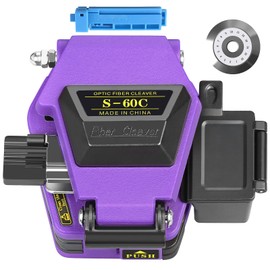 High precision S-60C purple Optical Fiber Cleaver, fiber cutter, FTTH fiber optic cable cutter, capable of cutting approximately 48000 times, equipped with 16 point cutting end face (Purple)