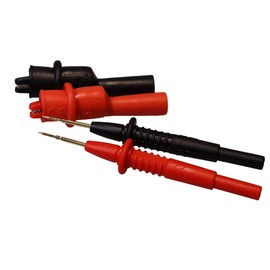 PeakTech MKS-10 Measuring Tips with Alligator Clips, Fine Test Probes for Multimeter with 4mm Connectors, Red, Black