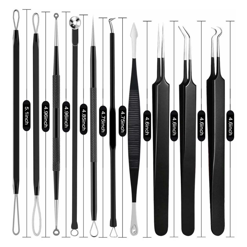 10pcs Pimples Needles Carbon Steel Portable Blackheads Removal Multifunctional Face