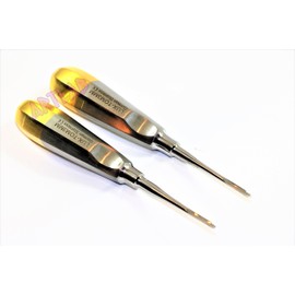 LOT of 2 German Dental PROXIMATOR Elevator 3mm Gold Handle PERIOTOME (CYNAMED)