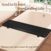 Stylish Black Bamboo Bathtub Tray Caddy with Adjustable Legs, Minimalistic